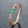 Emerald Plated 18K Rose Gold Ring Rings 11