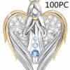 Gold Sliver Crystal Rhinestone Heart-shaped Design Angel Wings Sweater Chain Pendants Necklaces For Women Angle Girl Gift Necklaces 14 Gold Sliver Crystal Rhinestone Heart-shaped Design Angel Wings Sweater Chain Pendants Necklaces For Women Angle Girl Gift Necklaces 14