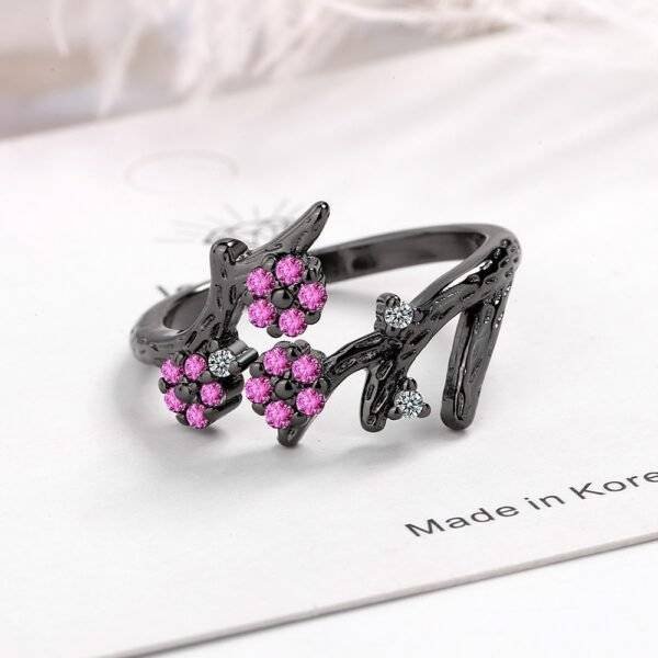 Black Gold Branch  Ring With Zirconium Diamonds Rings 3
