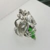 European And American Inlaid Green Zircon Ring Women Rings 11