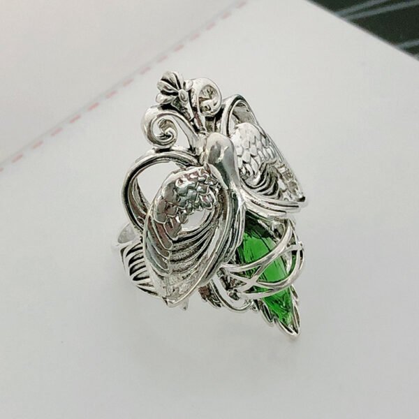 European And American Inlaid Green Zircon Ring Women Rings 6