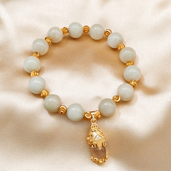 18K Copper Gold-plated Bead Chalcedony Bracelet Bracelets 6