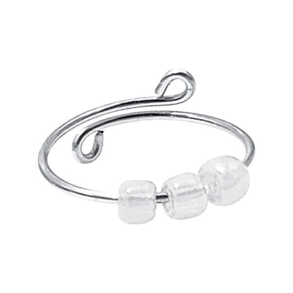 New Multi-color Rice Bead Rotatable Female Ring Rings 3