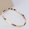 S925 Sterling Silver Honeycomb Bracelet V Gold Plated Microphone Bracelets 18
