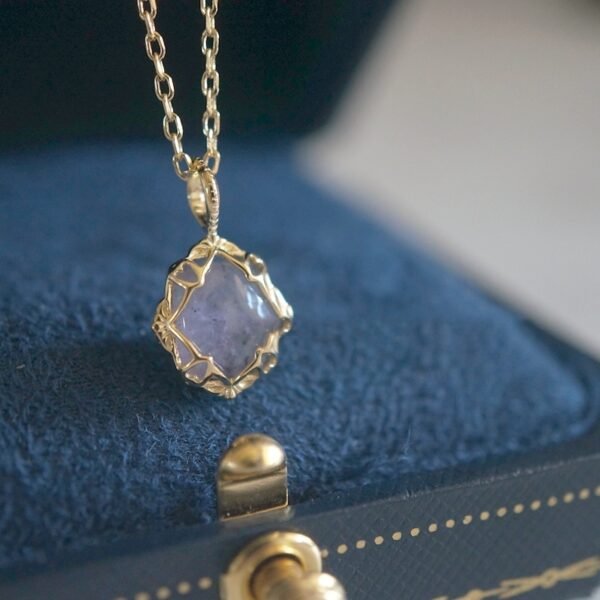 Natural Amethyst Pull Feldspar Inlaid With 925 Silver Gold Plated Chain Accessories 3