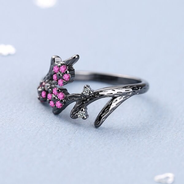 Black Gold Branch  Ring With Zirconium Diamonds Rings 5