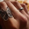 Alloy Butterfly Ring Opening Adjustable Animal Rings 9