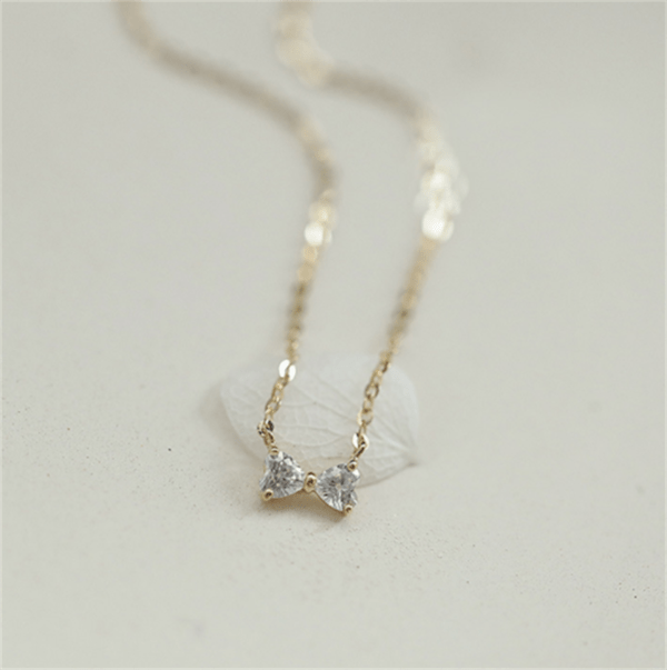 925 Sterling Silver Plated 14K Yellow Gold Heart Pendant Necklace Necklaces 8