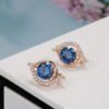 Women’s Fashion Rose Gold Blue Zircon Earrings Earrings 14