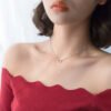 S925 Silver Women’s Fashion Sweet Simple Hollow Heart Necklace Necklaces 10