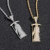 Hip Hop Pendant Special Trendy Style Real Gold Plated Copper Inlaid Zircon Death Sickle Necklace Necklaces 12
