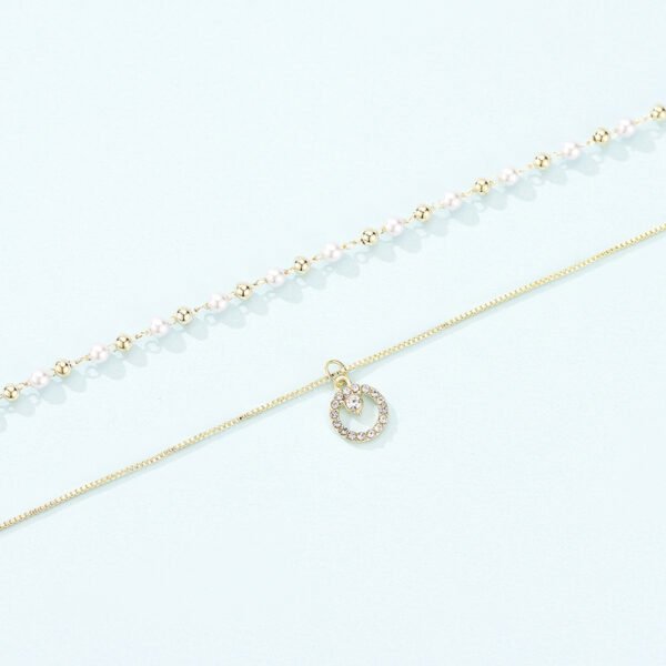Ins Cold Wind Double Pearl Ring Pendant Necklace Necklaces 7