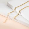 Gold Plated Blade Chain Heavy Metal Sweater Chain Necklaces 9