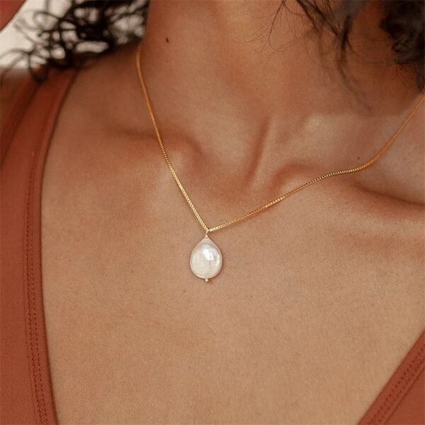Baroque Freshwater Pearl Necklace Pendant Gold Plated Chain Necklace Necklaces 3