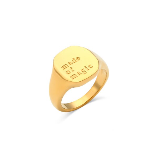 18K Gold Plated Jewelry With English Letter Ring Rings 9