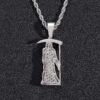 Hip Hop Pendant Special Trendy Style Real Gold Plated Copper Inlaid Zircon Death Sickle Necklace Necklaces 17