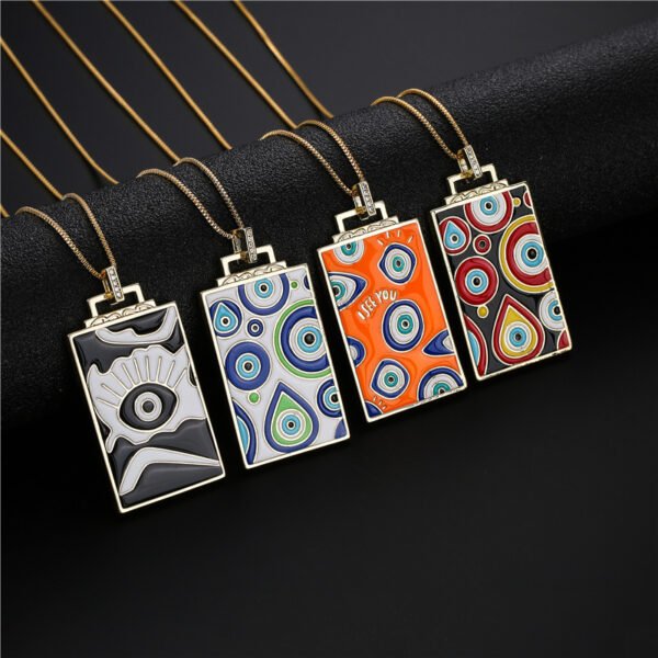 Pendant Drip Oil Devil Eye Element Necklace Sweater Chain Necklaces 4