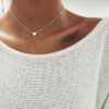Simple Fashion Gold Color Double-sided Love Pendant Necklaces Clavicle Chains Necklace Women Jewelry Valentines Day Gift Necklaces 15