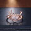 Fashion Glittering Zircon Embellished Lovely Rose Gold Elk Antlers Zircon Ring Christmas 9 Fashion Glittering Zircon Embellished Lovely Rose Gold Elk Antlers Zircon Ring Christmas 9