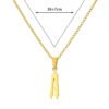 18K Gold Plating Stainless Steel Ancient English Letter Pendant Necklace Necklaces 14