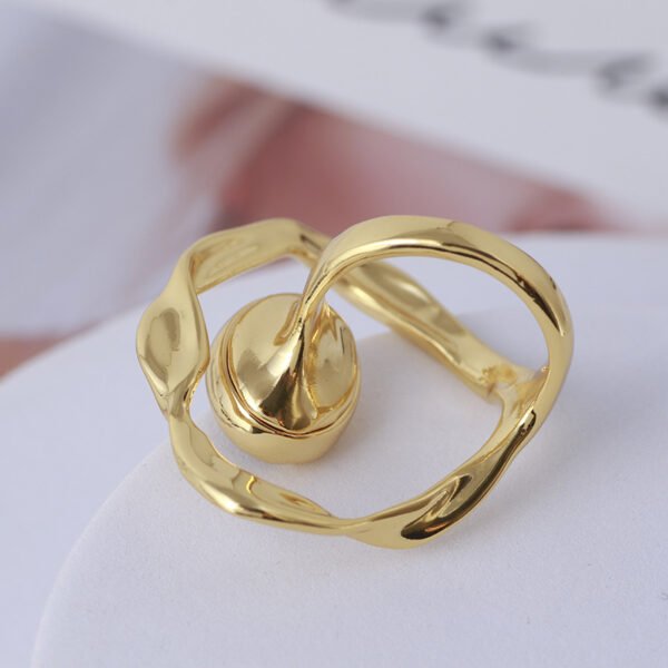 Tide Brand Jewelry Wholesale Fold Geometric Irregular Ring Rings 7