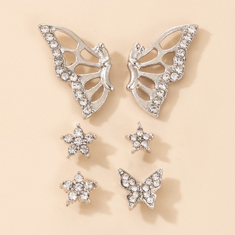 Diamond-studded Beautiful Temperament Butterfly Personalized Silver Earrings Earrings 7 Diamond-studded Beautiful Temperament Butterfly Personalized Silver Earrings Earrings 7