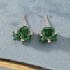 Retro Temperament Stereo Rose Stud Earrings Cute Multicolor Flower Earrings Earrings 16