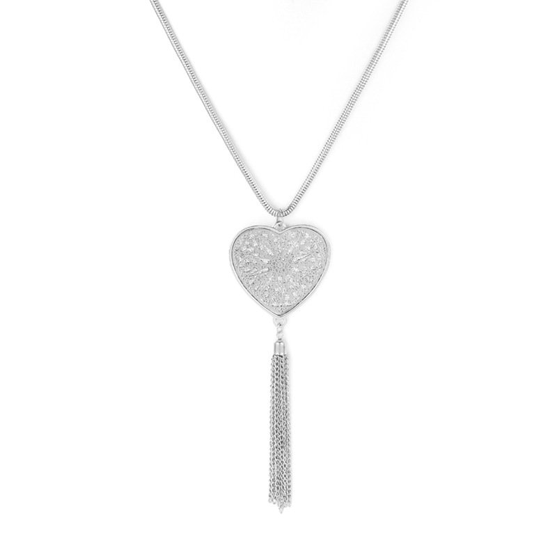 European And American Hollow Disc Pendant Tassel Long Necklace Women Necklaces 4 European And American Hollow Disc Pendant Tassel Long Necklace Women Necklaces 4