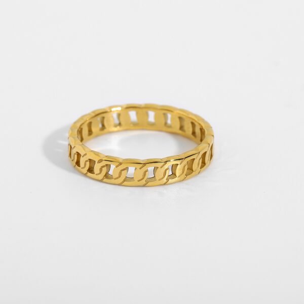 Gold Plated Stainless Steel Chunky Ring Rings 7