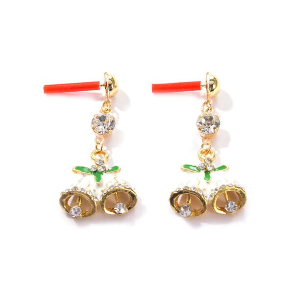 Fashionable Christmas Bell Shaped Rhinestone Stud Earrings Earrings 4