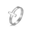Flat Rose Gold Religious Cross Ring Rings 9
