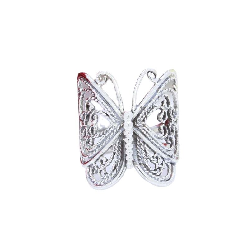 Alloy Butterfly Ring Opening Adjustable Animal Rings 2