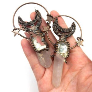 Personalized European And American Meniscus Star White Crystal Ore Pendant Accessories