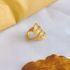 Simple Titanium Steel Ring Female Leaf 18k Gold Niche High-grade Sense Rings 12
