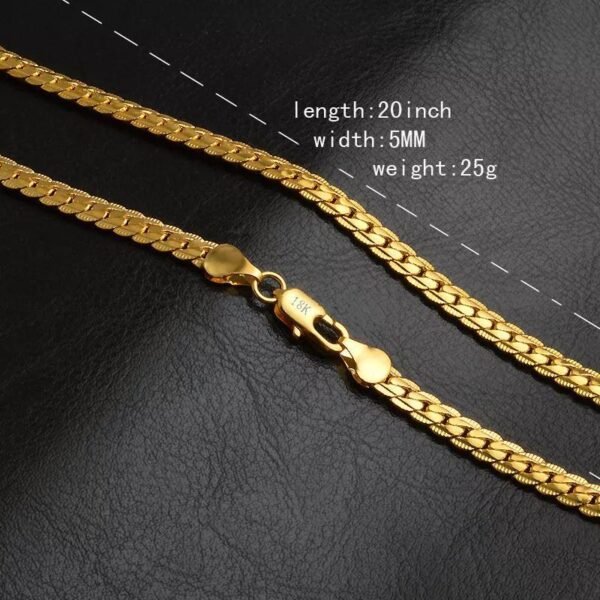 Pure Brass 18K Gold Plating 5MM Full Side Necklace Bracelet Necklaces 8