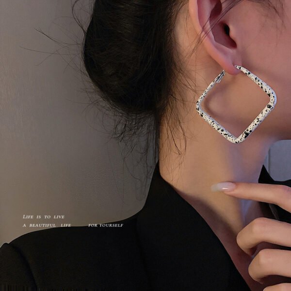 925 Silver Needle Atmospheric Geometry Cow Dot Earrings Earrings 5