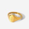 Gold Plated Water Resistant Stainless Steel Constellation Signet Ring Rings 19 Gold Plated Water Resistant Stainless Steel Constellation Signet Ring Rings 19