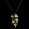 Fashion Black Gold Jewel Flower Sweater Chain Necklaces 12