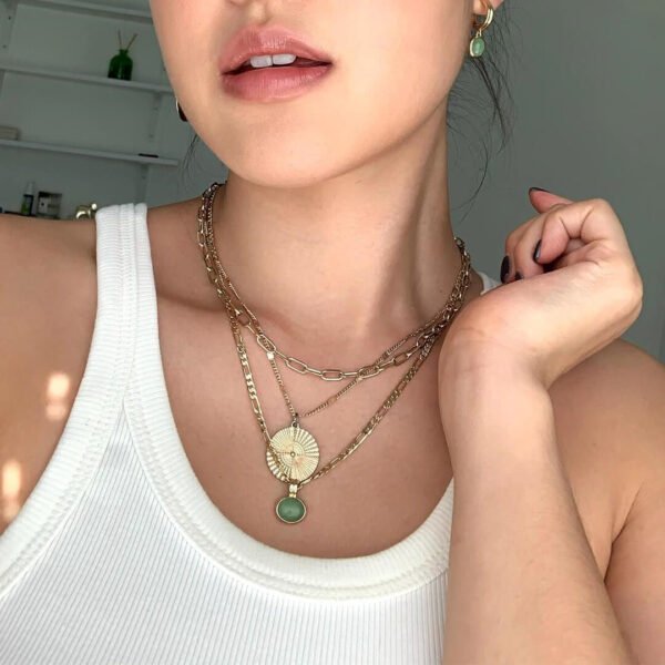 Natural Stone Necklace Real Gold Simple Necklaces 6