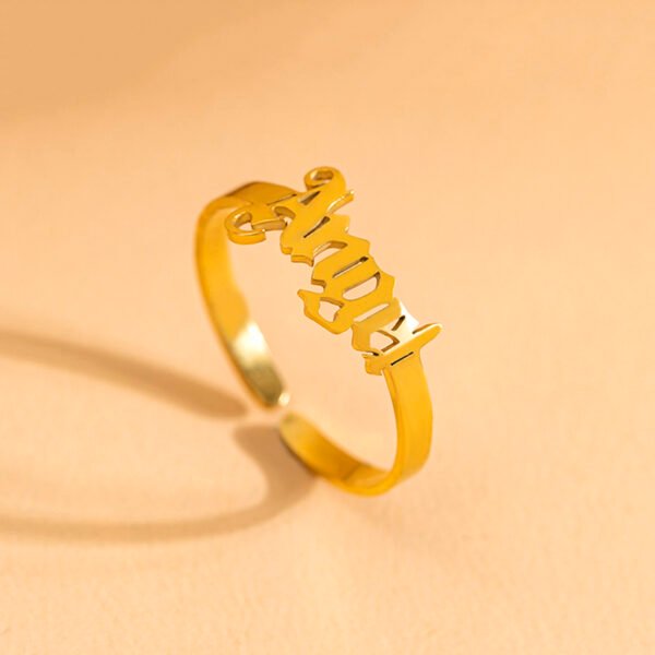 Gold Letter Angel Adjustable Rings For Women Rings 5