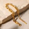 18K Gold-plated Square Chain Bracelet Bracelets 14