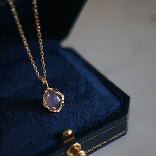 Natural Amethyst Pull Feldspar Inlaid With 925 Silver Gold Plated Chain Accessories 7