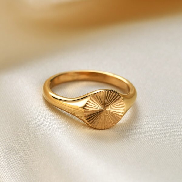 Stackable Sunshine Ring Fashion Jewelry Gift 18K Gold Rings 4