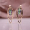 Rose Gold Coconut Circle Hollow Colored Zircon Earrings Earrings 8 Rose Gold Coconut Circle Hollow Colored Zircon Earrings Earrings 8
