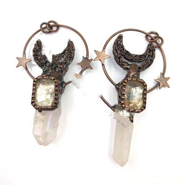 Personalized European And American Meniscus Star White Crystal Ore Pendant Accessories 7