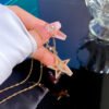 Heavy Industry Full Diamond Five-pointed Star Micro-inlaid Real Gold Necklace Women Necklaces 12