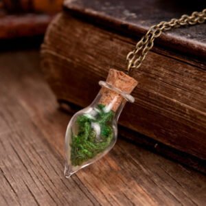 Water Drop Glass Cover Long Dried Flower Hair Necklace Necklaces