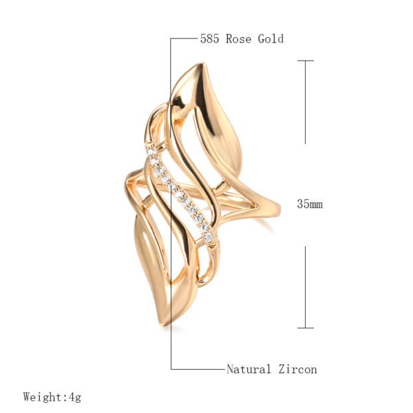 Zircon Rose Gold Hollow Flame Ring For Women Rings 7