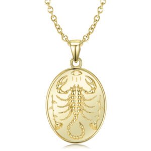 S925 Sterling Silver Plating 14k Gold Scorpion Hangtag Personality Trend Street Style Necklace Necklaces