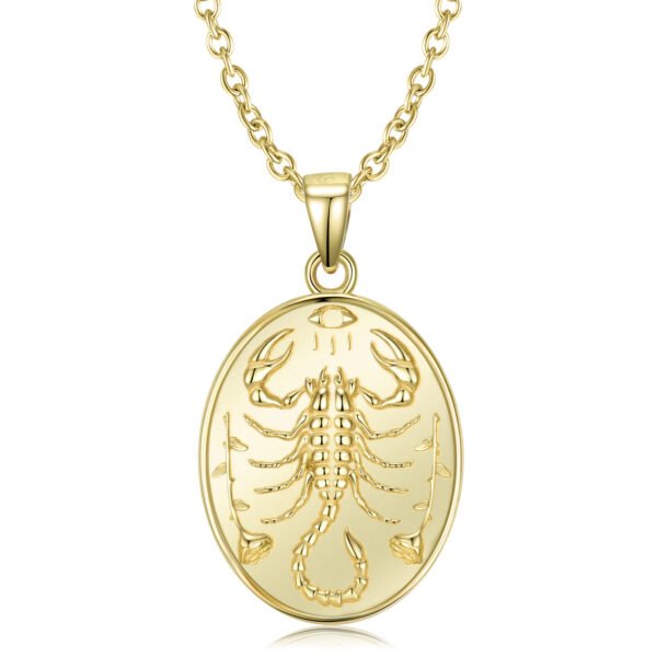 S925 Sterling Silver Plating 14k Gold Scorpion Hangtag Personality Trend Street Style Necklace Necklaces 3